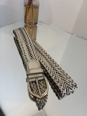 Ceinture tressée doré boucle ovale