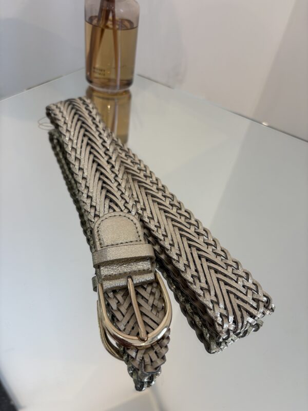 Ceinture tressée doré boucle ovale