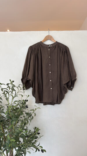 Blouse ample et fluide marron