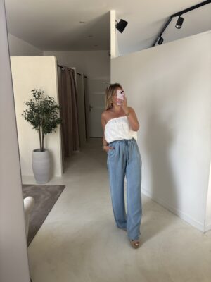 Pantalon fluide style denim clair