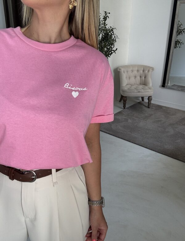 T-shirt rose "bisous" – Image 2