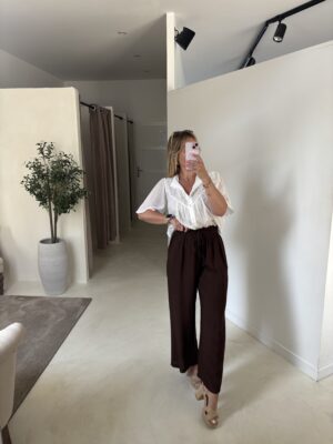 Pantalon large et fluide marron