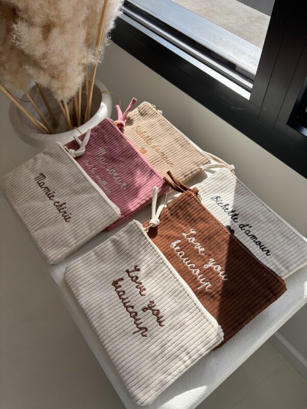 Pochette à message en velours