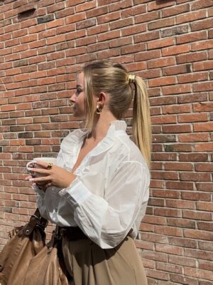 Élastique pour cheveux avec bijou doré
