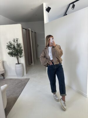 Jean barrel bleu foncé