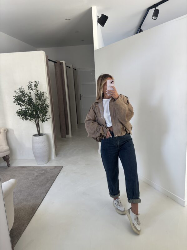 Jean barrel bleu foncé