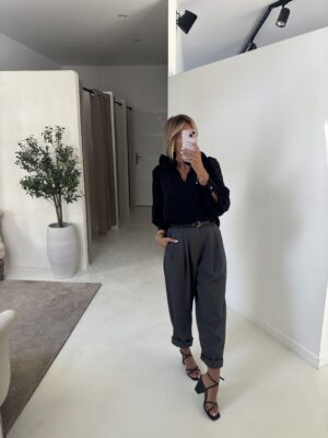 Pantalon gris effet ballon