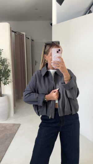 Veste courte grise