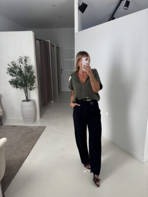 Gilet en maille sans manches à capuche kaki