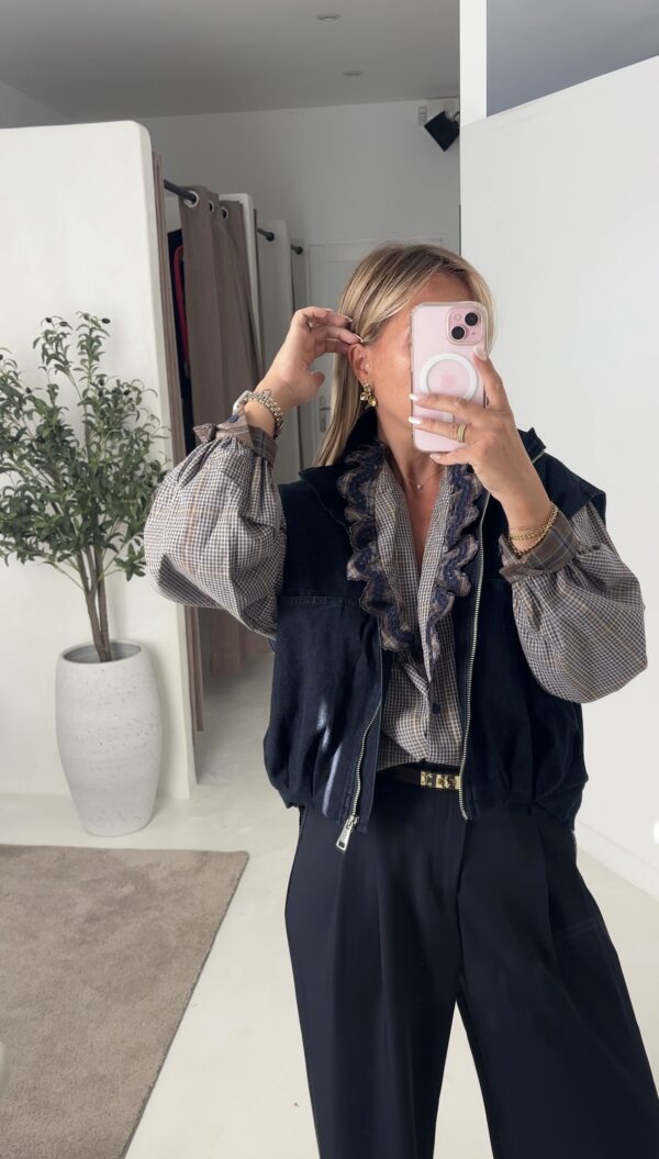 Veste en jean brut sans manches – Image 3