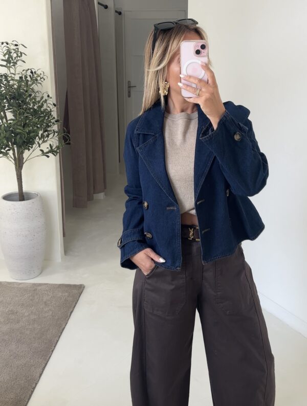 Trench en jean bleu