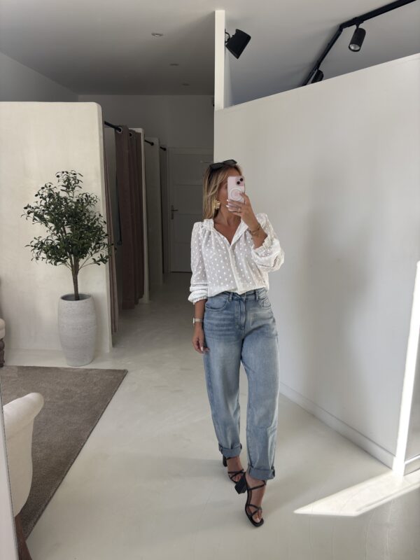 Jean large ballon bleu clair