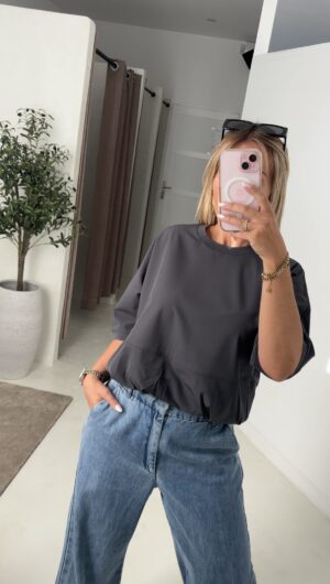 Blouse oversize sportwear grise