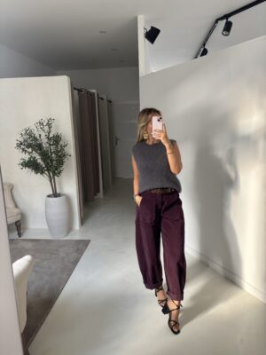 Pull gris sans manches