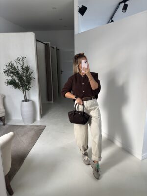 Gilet boutonné marron