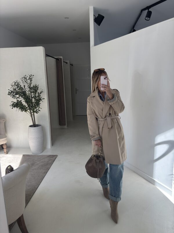 Trench mi-long beige – Image 3