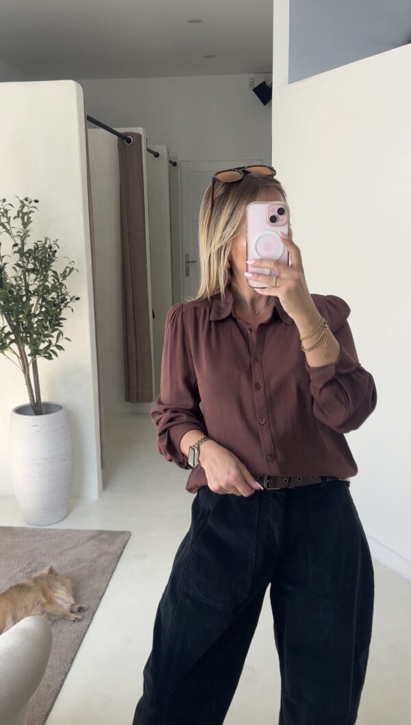 Chemise marron fluide – Image 2