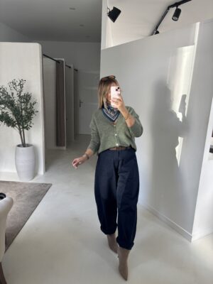 Gilet boutonné vert sauge foncé