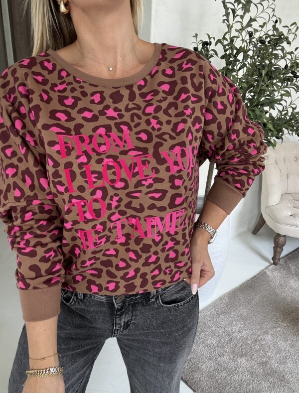Sweat léopard « FROM I LOVE YOU TO JE T’AIME » – Image 2