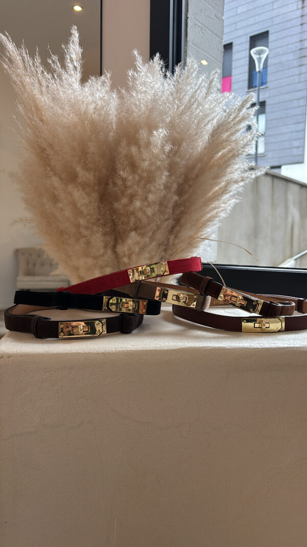 Ceinture en daim avec fermoir doré – Image 2