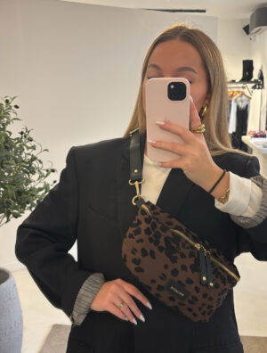 Banane en velours léopard marron « RIVE GAUCHE »