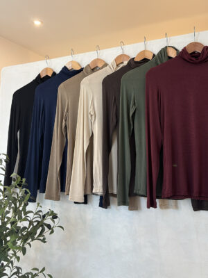 Top fin manches longues col roulé