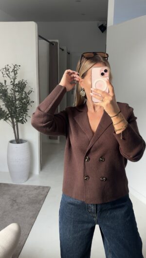 Gilet style polo marron