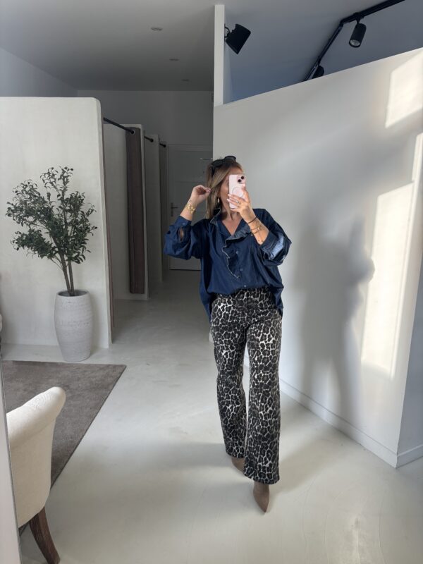 Blouse style denim oversize détails volants – Image 2