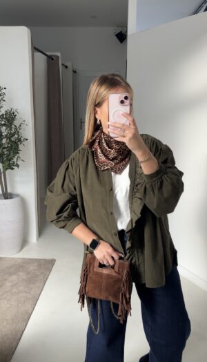 Foulard toucher soie léopard