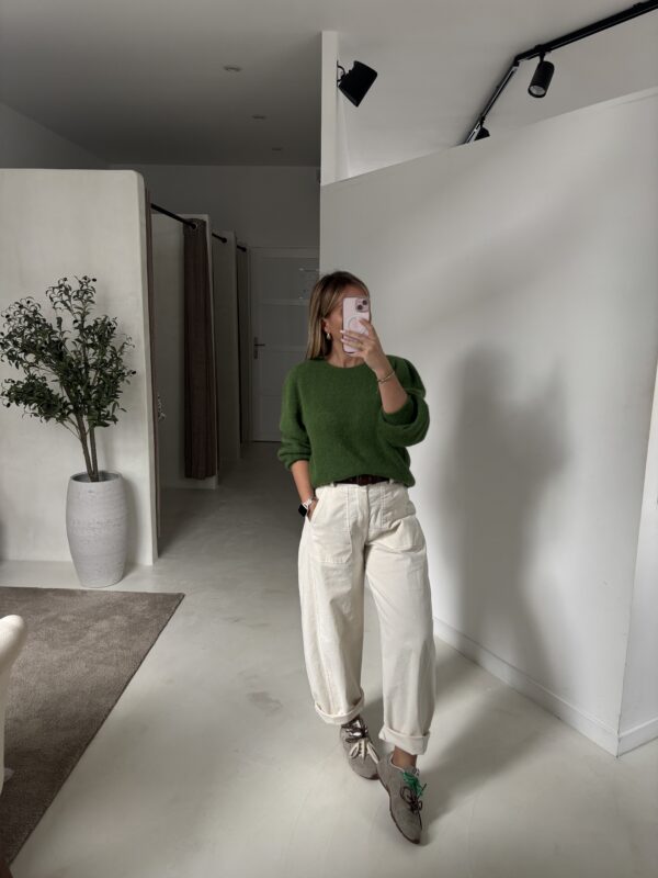 Pull à épaulettes vert