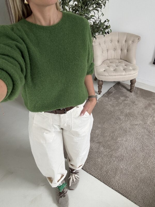 Pull à épaulettes vert – Image 2