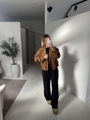 Veste en suédine camel