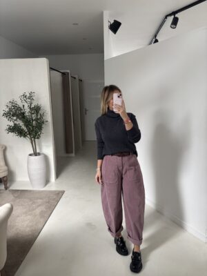 Pull col roulé toucher cachemire gris souris