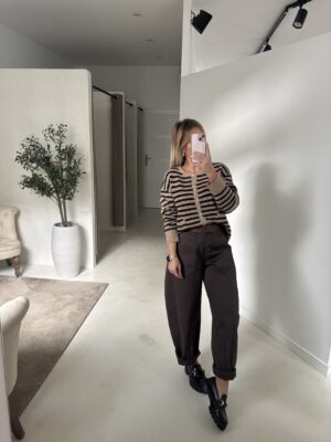 Gilet boutonnée beige et noir