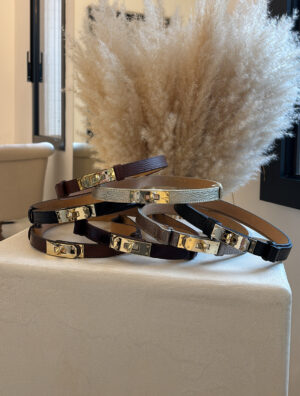 Ceinture en cuir avec fermoir doré