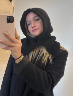 Cagoule noire laine et cachemire