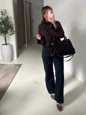 Grand sac fourre-tout marron en cuir