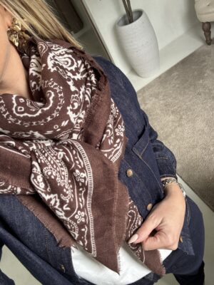 Écharpe style bandana marron