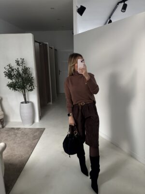 Bermuda en velours marron