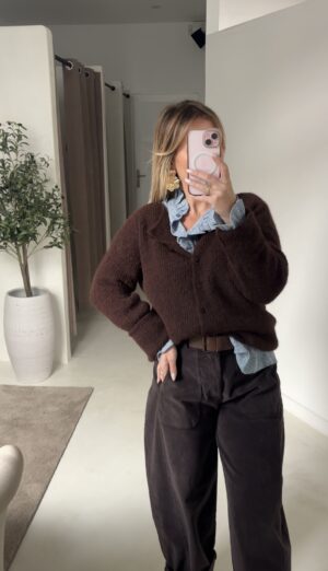 Gilet marron boutonné