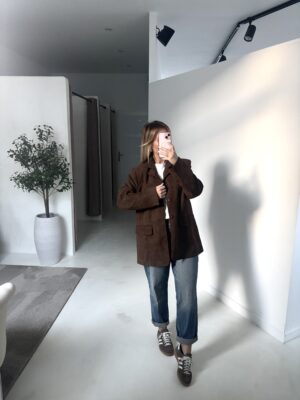 Veste blazer suédine marron