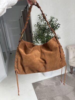 Sac à main en suédine calel avec anse oeillets