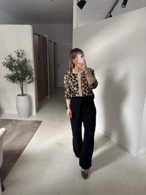 Gilet léopard boutons nacrés