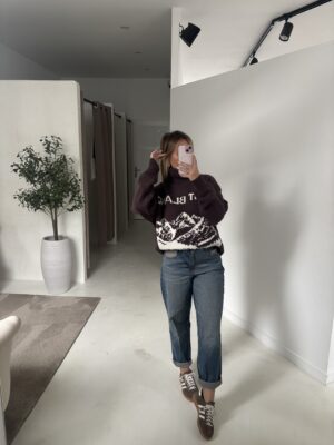 Pull col roulé marron « Mont Blanc »