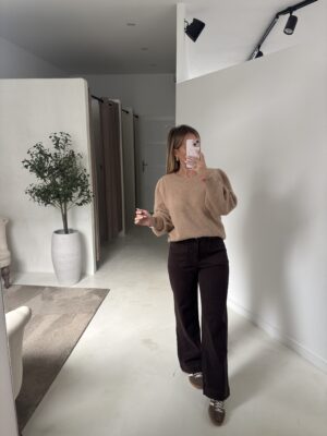 Pull à épaulettes camel clair