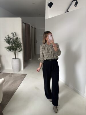 Blouse à carreaux vert