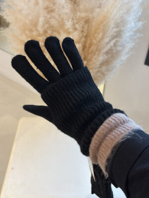 Gants 2-en-1 noirs