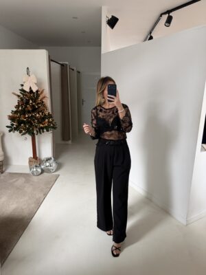 Top transparents détails motifs à paillettes