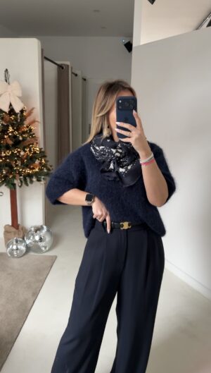 Écharpe style bandana bleu marine