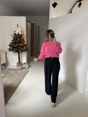 Pull à épaulettes rose bonbon